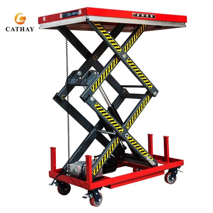 mobile double scissor lift table